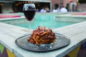 Winter Wine Pasta on Mulino Patio